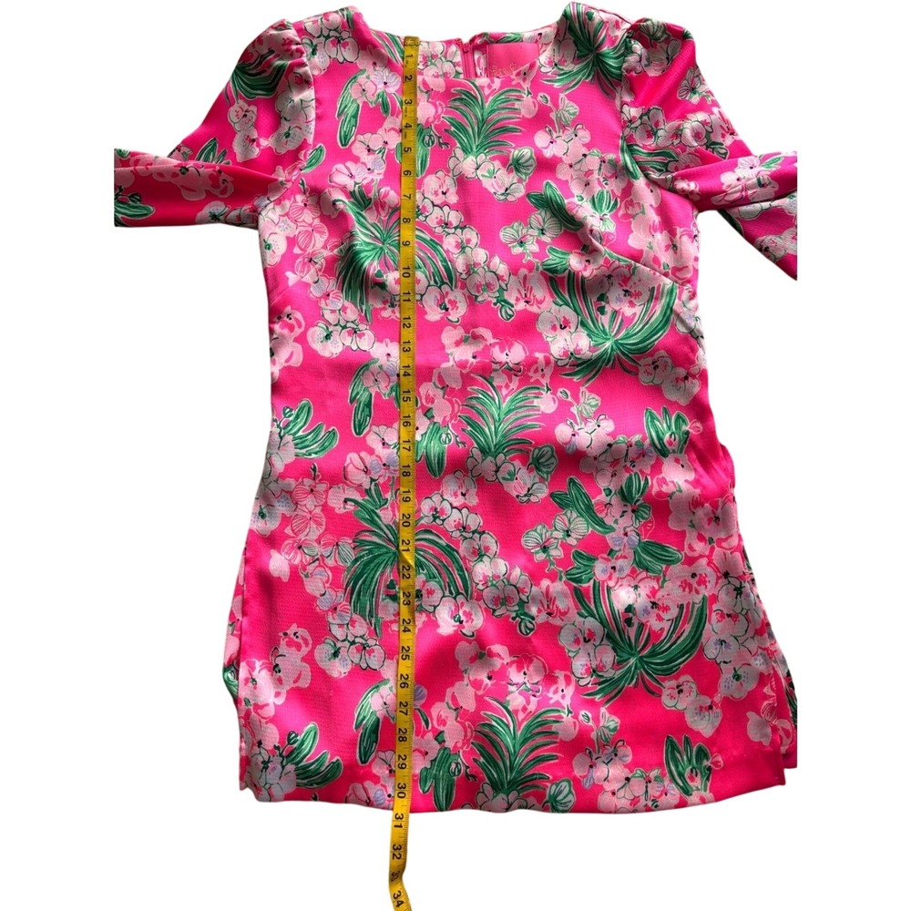 Lilly Pulitzer Pink Floral Romper Skort Bow Sleeve Size 4 Resort Spring - Picture 7 of 9